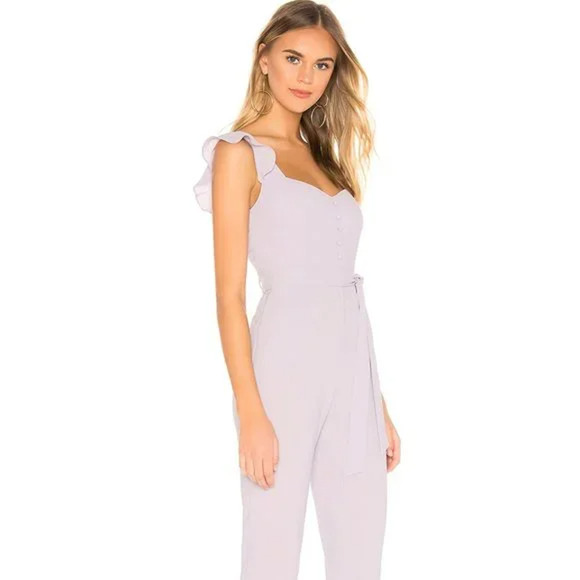 Superdown Revolve Gloria Flutter Jumpsuit Lavender Size Small NWT - Picture 2 of 9